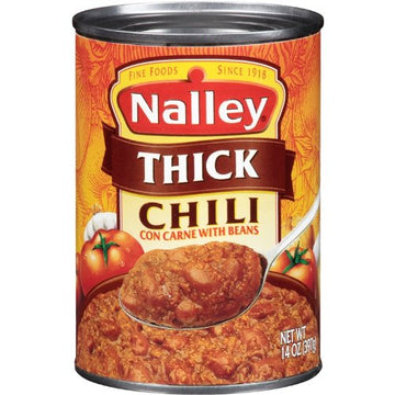 Nalley Thick Chili Con Carne with Beans, Hearty Beef Chili, 14 oz Cans (Pack of 8)