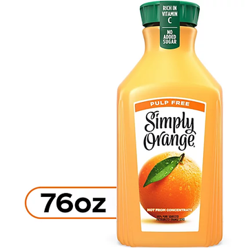 Simply Pulp Free Orange Juice, 76 fl oz