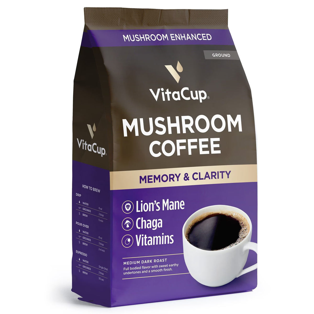 VitaCup Mushroom Focus Coffee, 16 oz