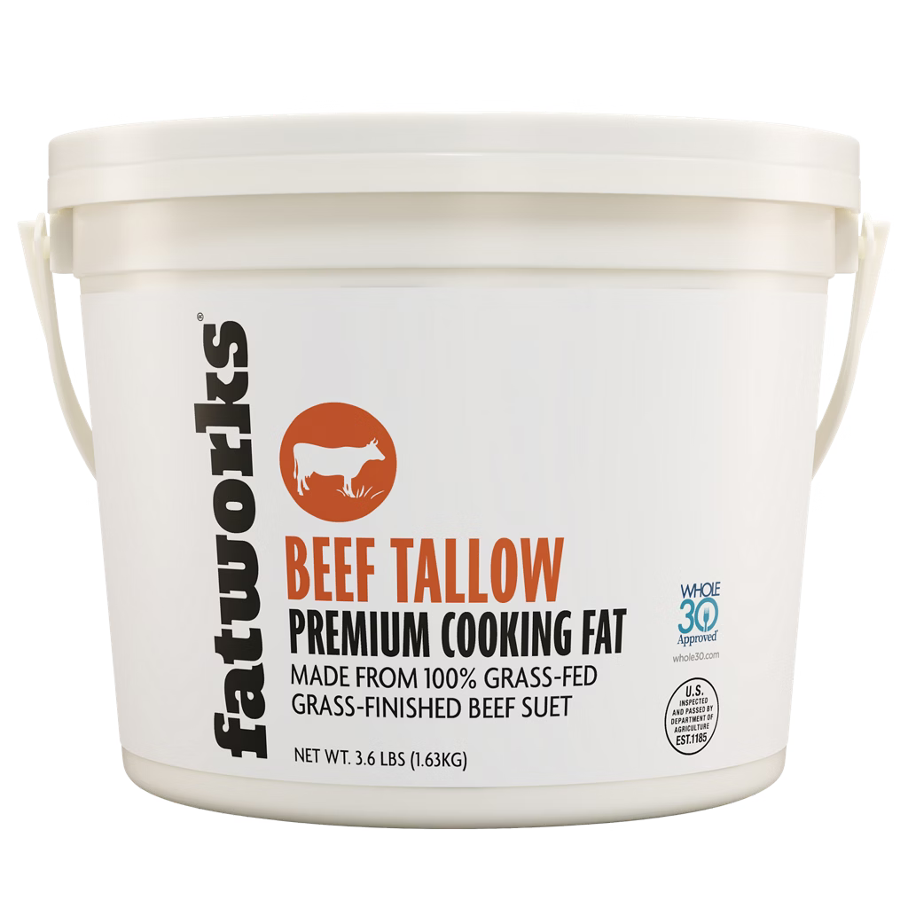 FatWorks Beef Tallow, Premium Cooking Fat, 3.6 lb