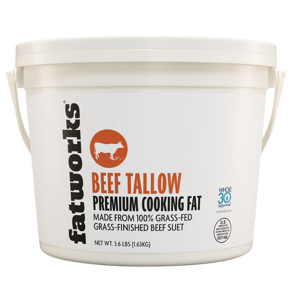 FatWorks Beef Tallow, Premium Cooking Fat, 3.6 lb