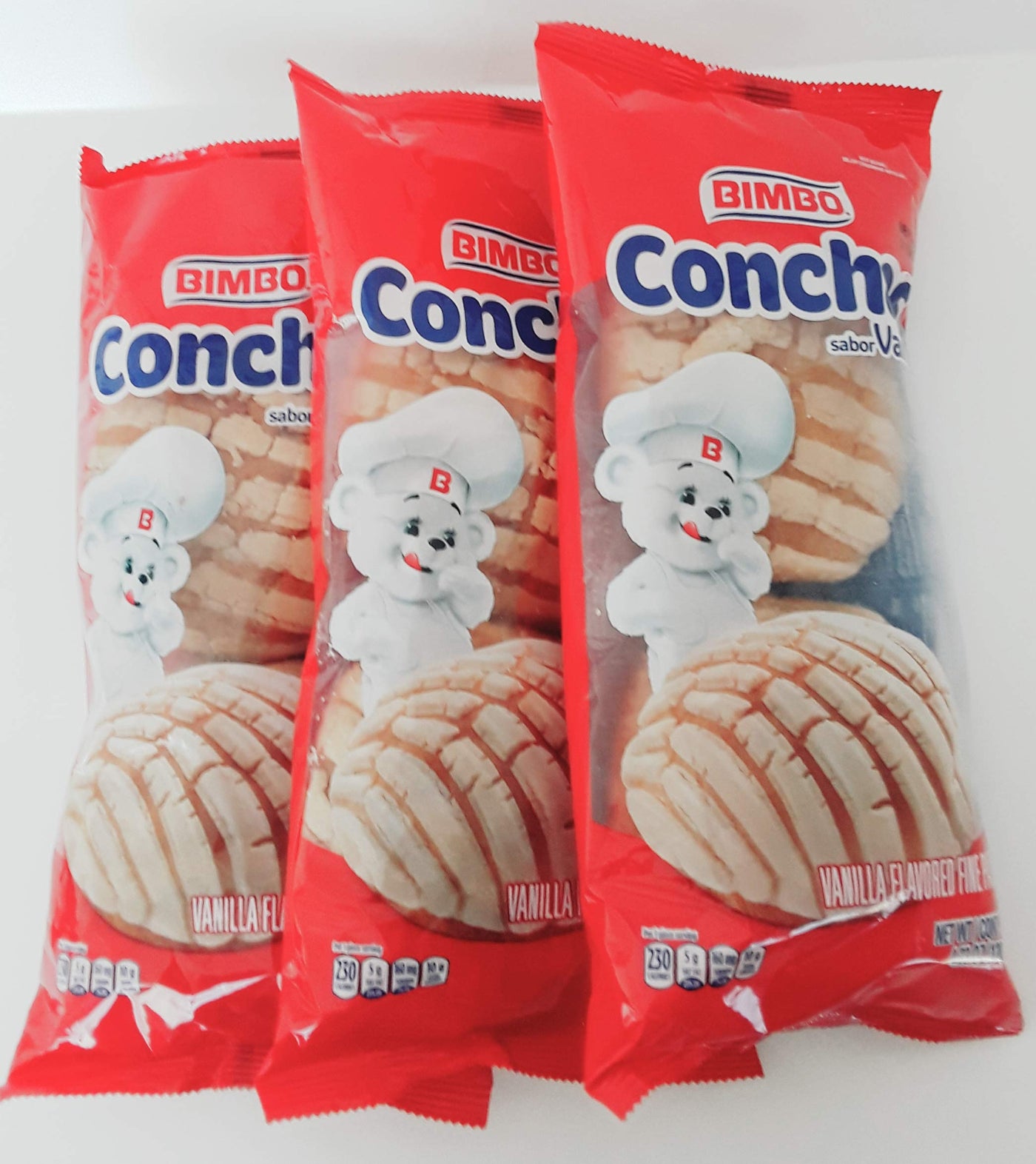 Bimbo Conchas Sweet Bread, 4.23 oz Packages, Pack of 3