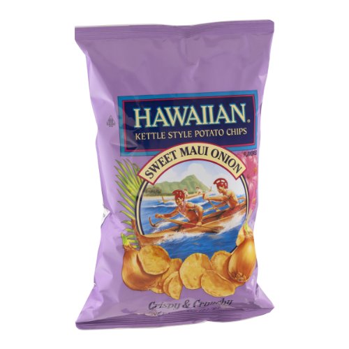 Hawaiian Kettle Style Potato Chips, Sweet Maui Onion Flavor, 7.5 oz Bag