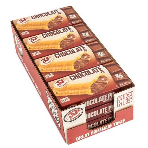 JJ’s Bakery Chocolate Snack Pies, 4 oz Pies, 48 Count Case