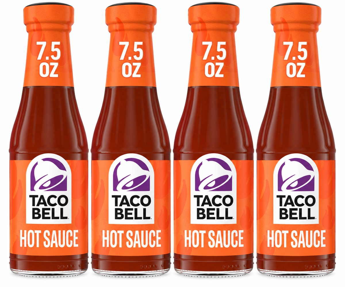 Taco Bell Hot Sauce, 7.5 oz Bottles (Pack of 4)