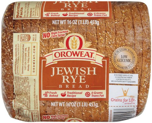 Oroweat Jewish Rye Sliced Bread, 16 oz Loaves (Pack of 2), Classic Deli-Style Rye