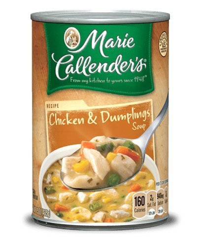 Marie Callender’s Chicken & Dumplings Soup, 15 oz Cans (Pack of 4), Homestyle Comfort Soup