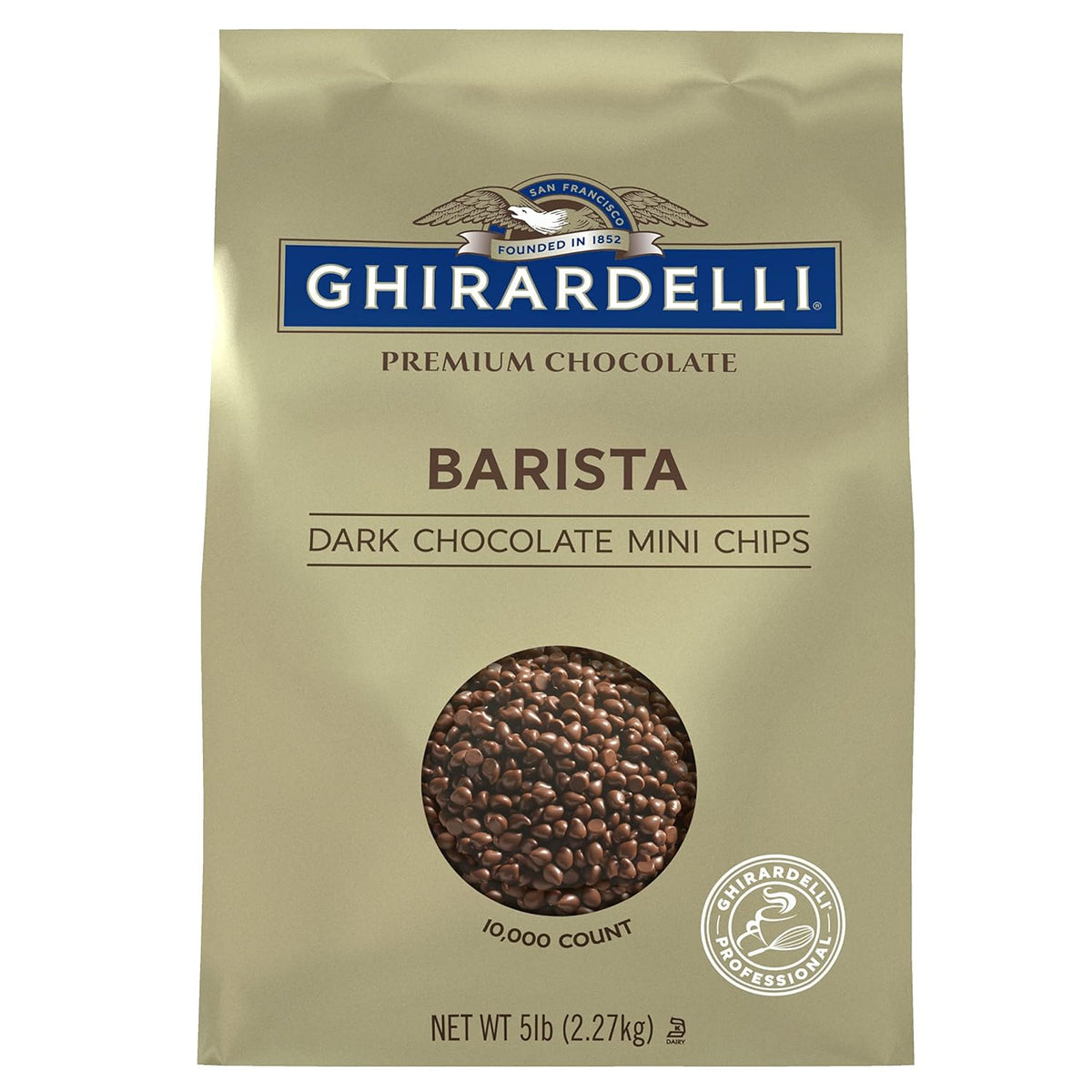Ghirardelli Dark Chocolate Barista Mini Chips, 5 lb Bag