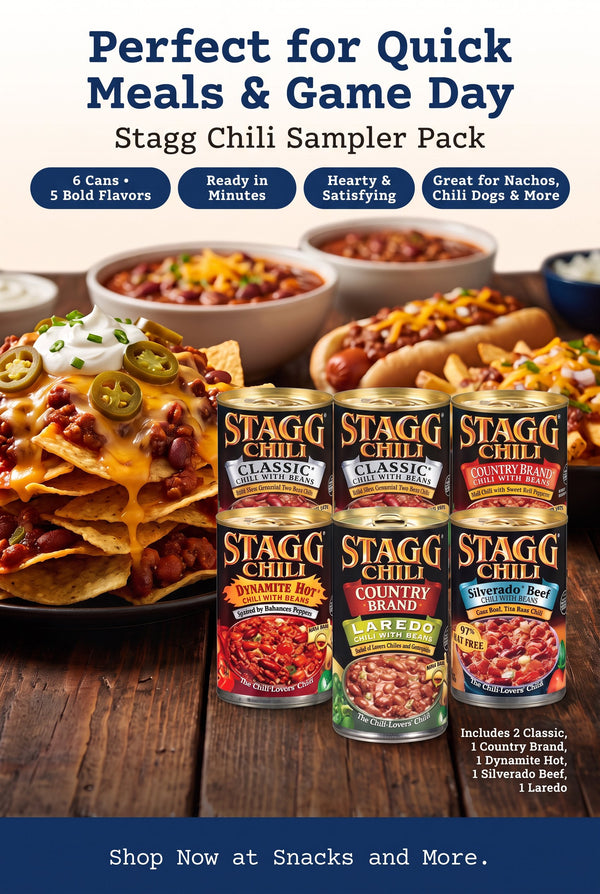Stagg Chili with Beans Sampler Pack, 15 oz Cans, Variety Pack of 6