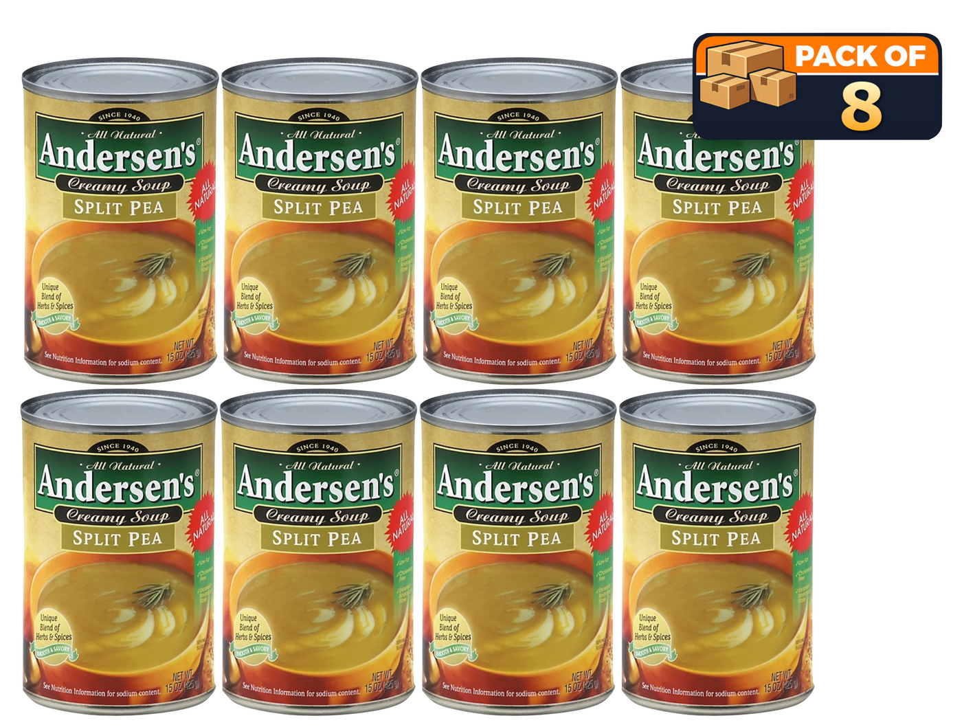 Andersen’s Original Split Pea Soup, 15 oz Cans — Pack of 8