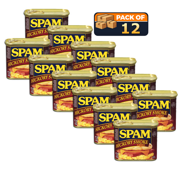 SPAM Hickory Smoke Flavored Luncheon Meat, 12 oz Cans, Pack of 12