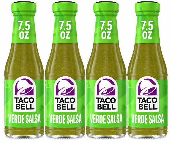 Taco Bell Salsa Verde Green Taco Sauce, 7.5 oz Bottles, (Pack of 4)