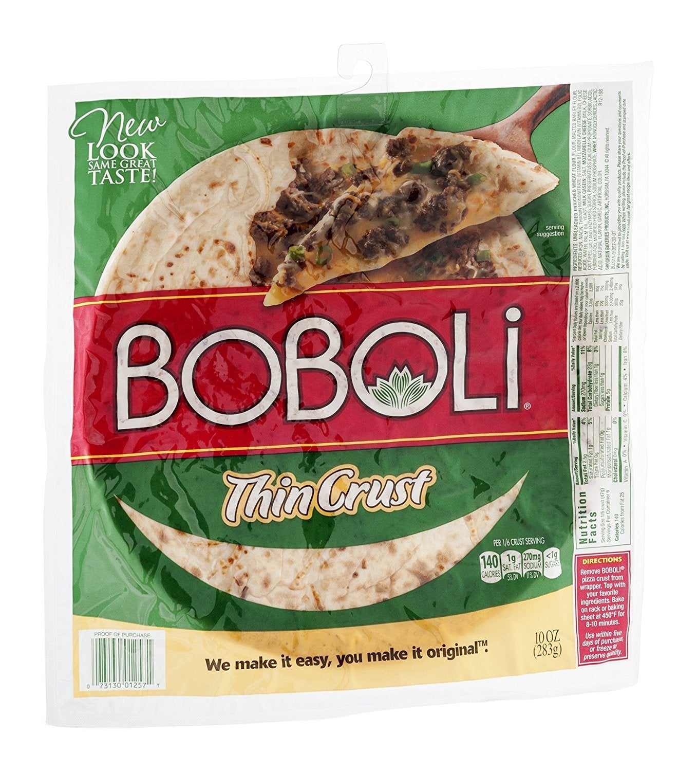 Boboli Original Italian Thin Pizza Crust, Thin & Crispy Ready-to-Bake Pizza Crust, 10 oz Packages (Pack of 3)