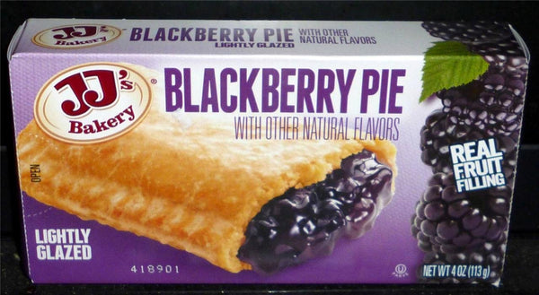 JJ's Bakery Lightly Glazed Blackberry Snack Pies, 4 oz, Pack of 12
