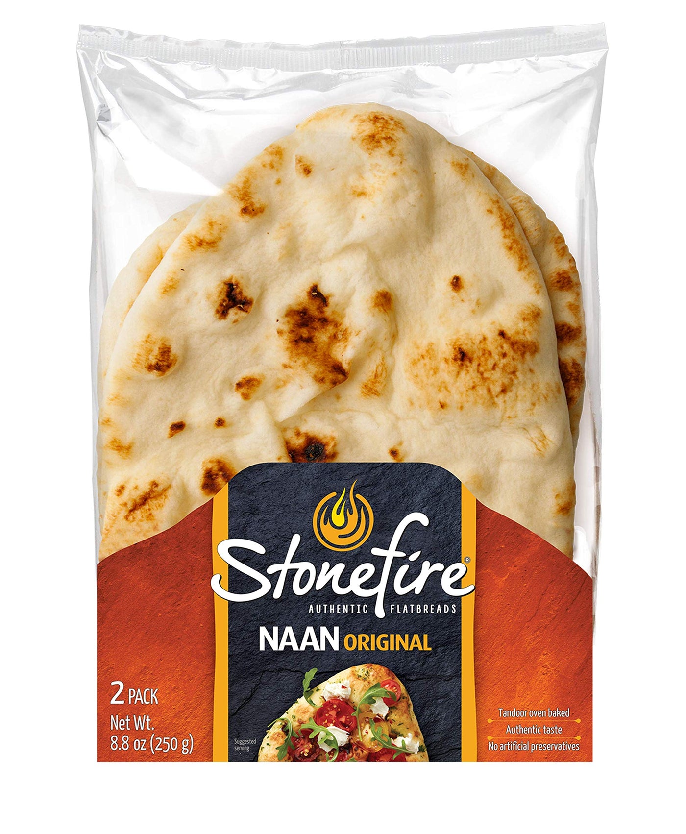 Stonefire Original Tandoori Naan Bread, 8.8 oz Packages, Pack of 6