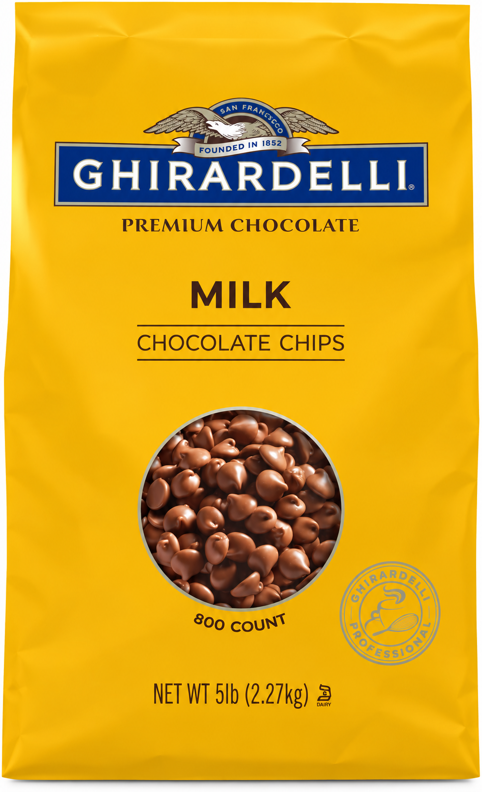 Ghirardelli Milk Chocolate Wafers, 5 lb Bag