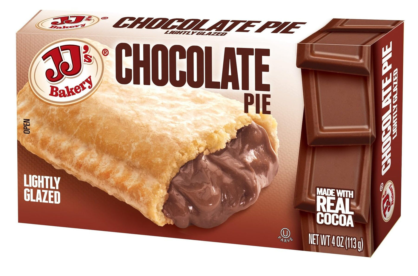 JJ's Bakery Chocolate Snack Pies, 4 oz Each, Pack of 6