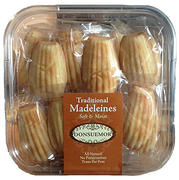 Donsuemor Traditional Madeleines, 28 Individually Wrapped Cakes, 28 oz Total, French Butter Sponge Cakes