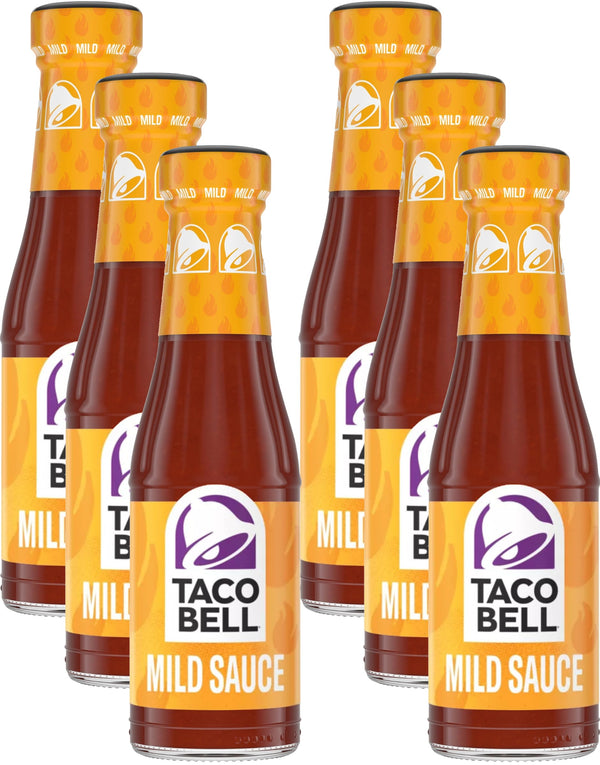 Taco Bell Mild Sauce, 7.5 oz Bottles (Pack of 6), Classic Mild Taco Sauce for Tacos, Burritos & More