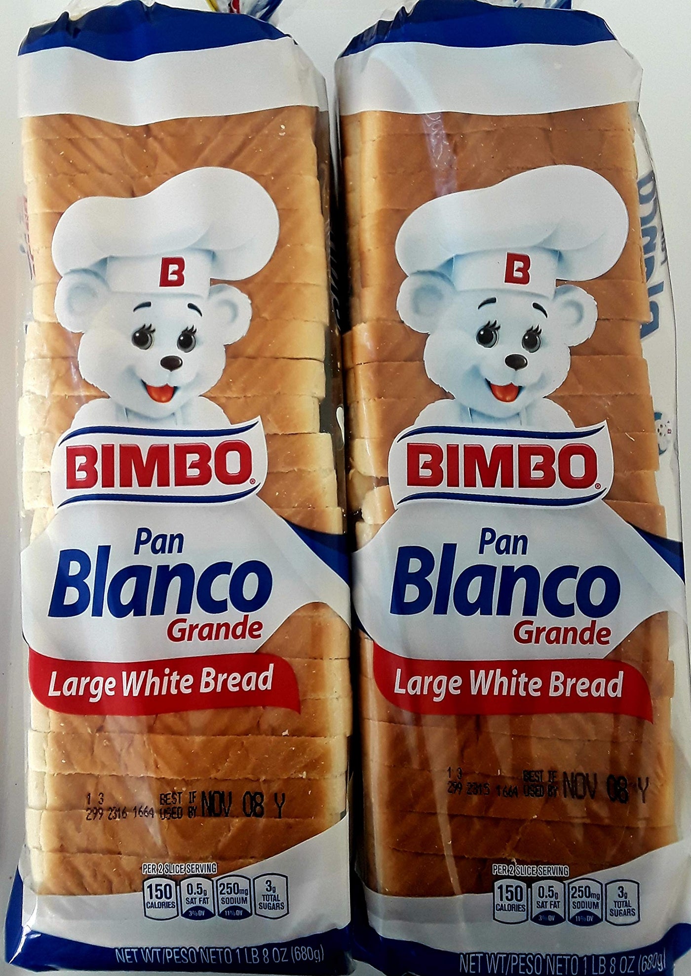 Bimbo White Sandwich Bread, Soft Sliced Bakery Bread, 24 oz Loaves (2 Pack)