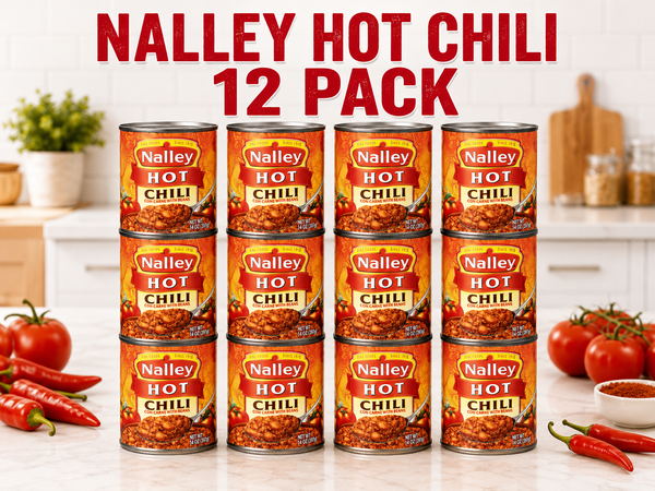 Nalley Hot Chili Con Carne with Beans, 14 oz Cans, Pack of 12