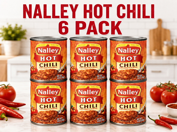 Nalley Hot Chili Con Carne with Beans, 14 oz Cans, Pack of 6