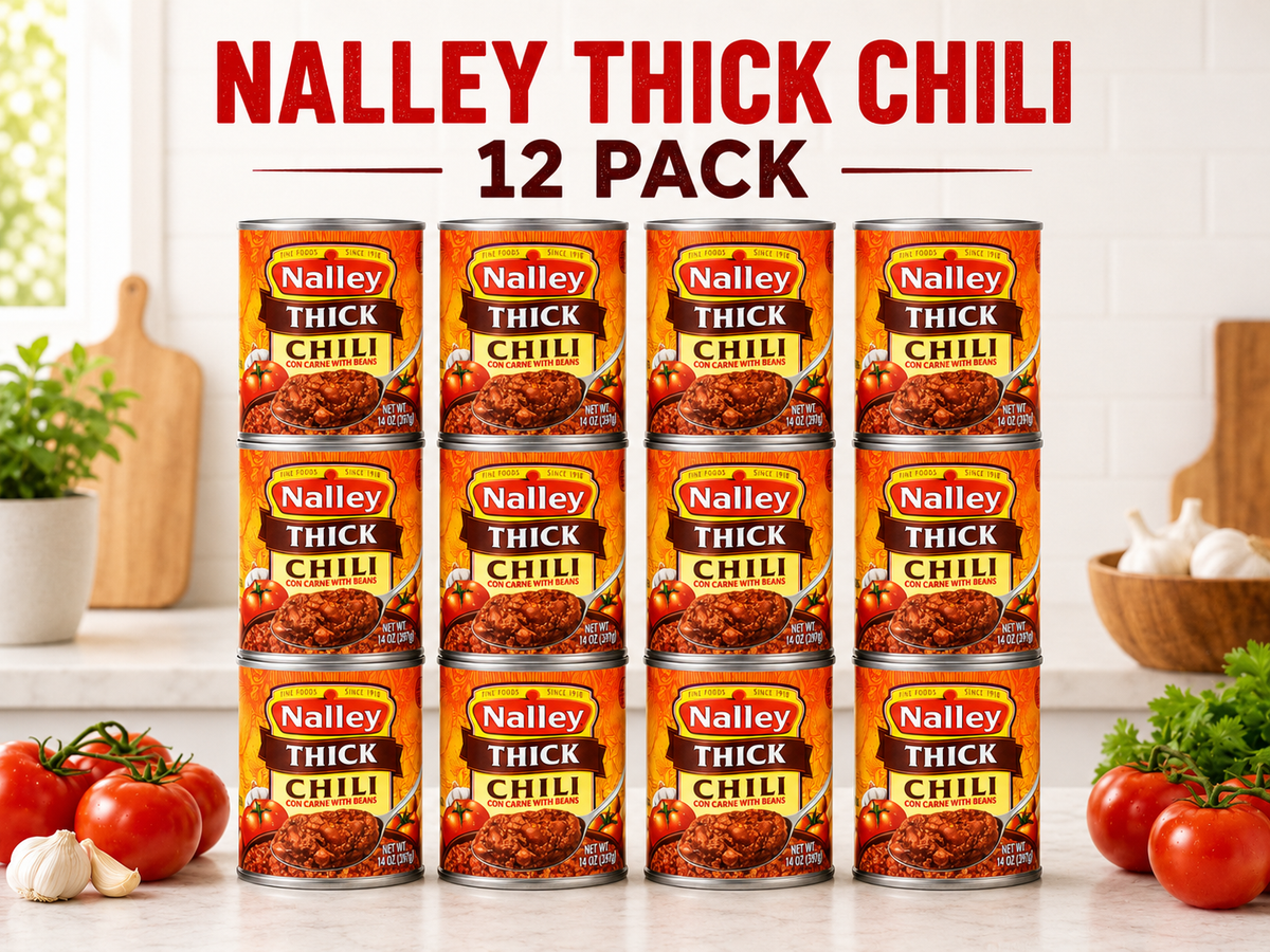 Nalley Thick Chili Con Carne with Beans, Hearty Beef Chili, 14 oz Cans (Pack of 12)