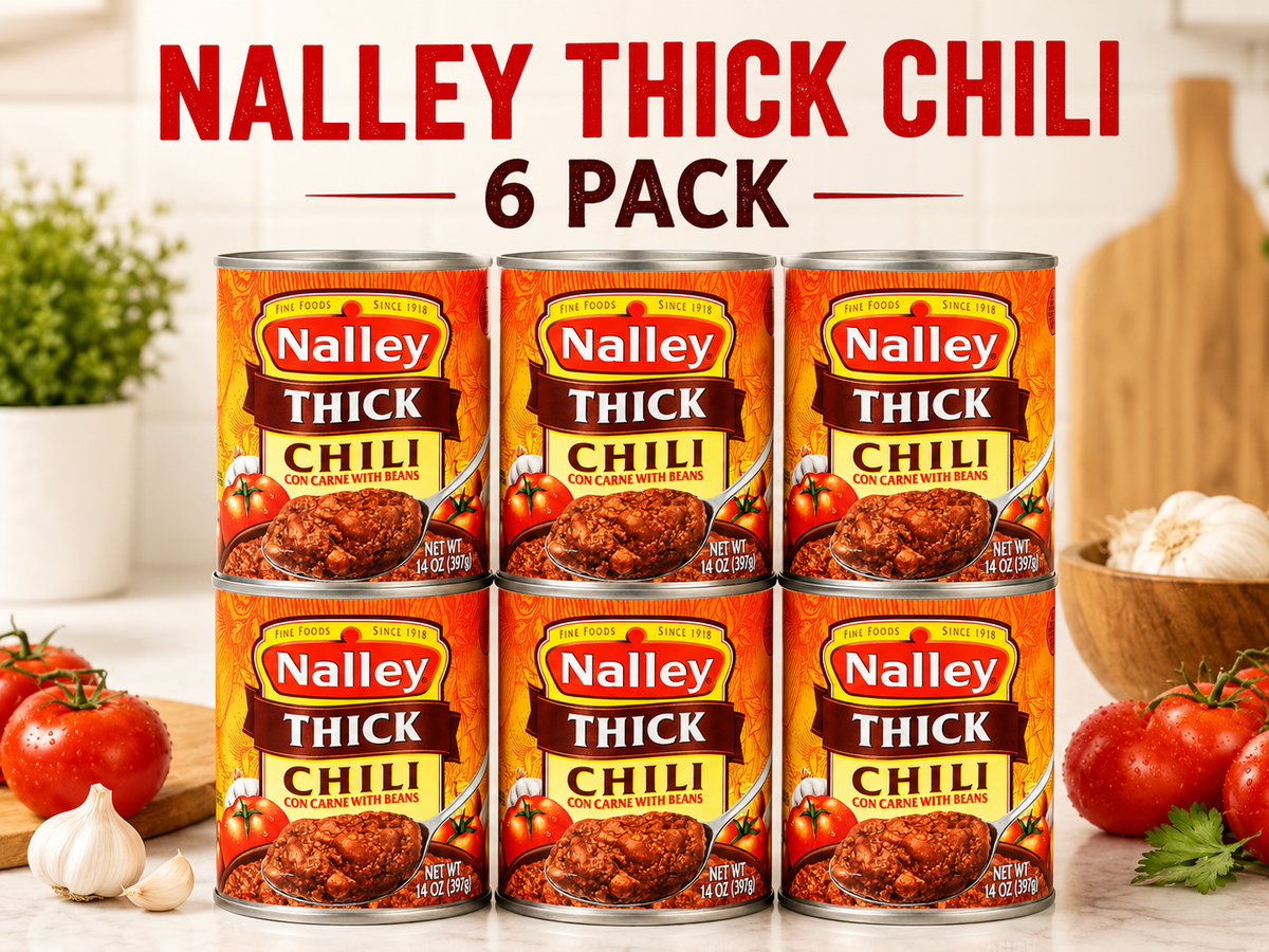 Nalley Thick Chili Con Carne with Beans, Hearty Beef Chili, 14 oz Cans (Pack of 6)