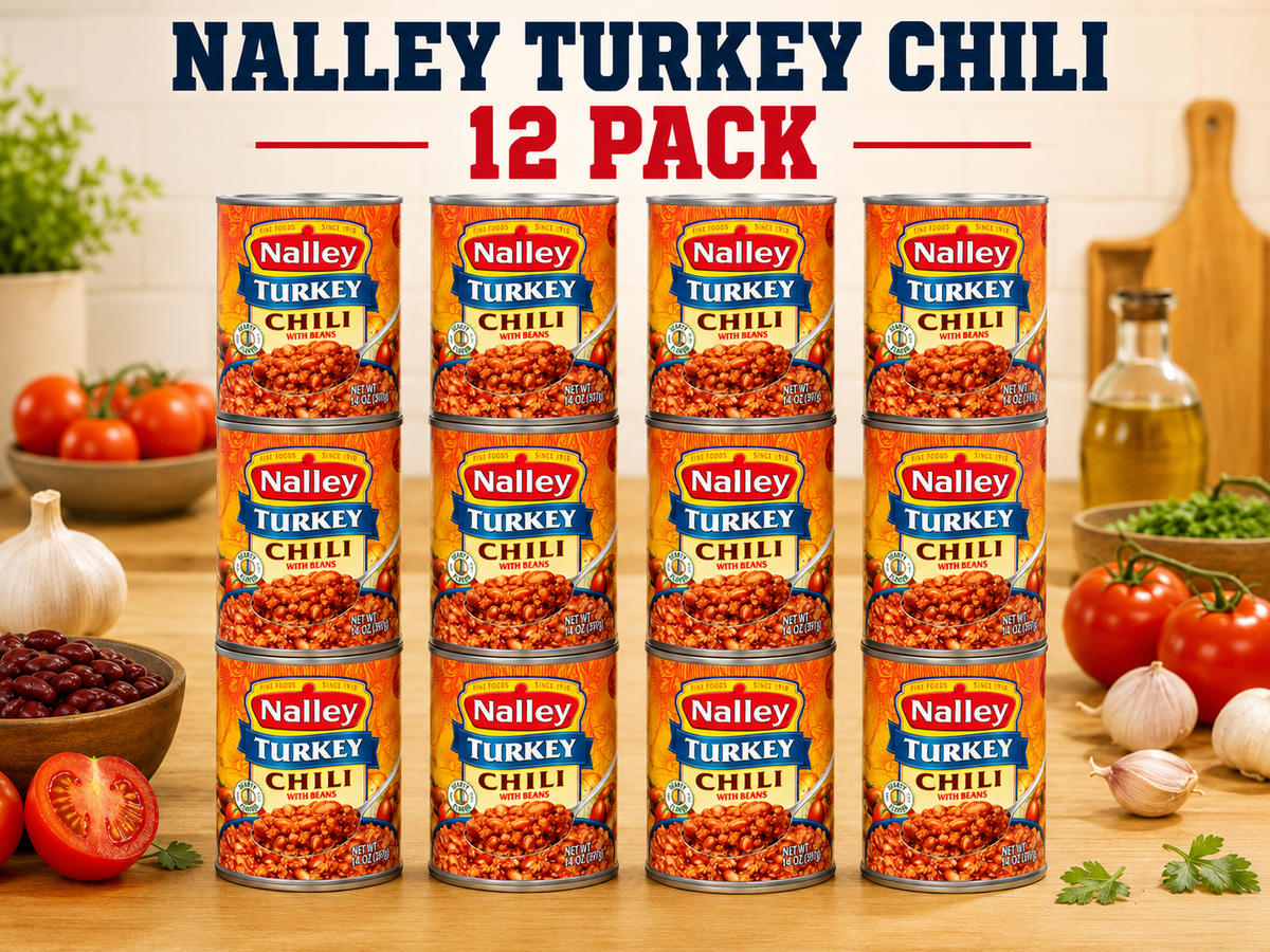 Nalley Turkey Chili Con Carne with Beans, 14 oz Cans, Pack of 12